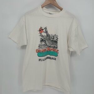 Vintage 1988 Orange Republic Party & Juice Size Large T-Shirt Retro 100% cotton